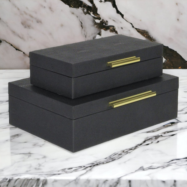 Willa Arlo Interiors Rebeka 2 Piece Faux Leather Decorative Box Set & Reviews Wayfair
